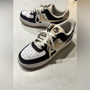 Nike Air Force 1 Brown and Cream Sneakers